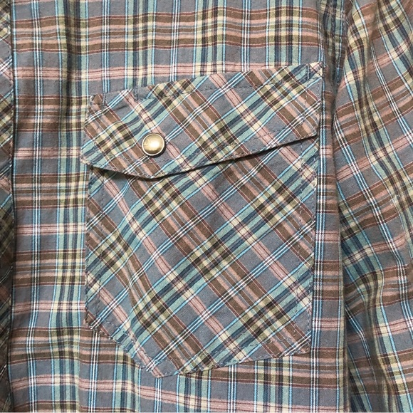 Fossil 54 Men’s Pearl Snap Western Button Down Shirt Medium - Picture 2 of 6